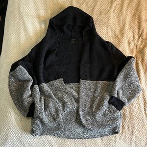 Buckle Grey + Black Faux Sherpa Cardigan